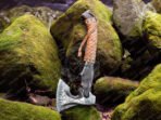 Viking Battle Axe — Hand-Forged Damascus, 19" Overall, Birch Wood Handle, Leather Blade Cover (RK-354) - Image 6