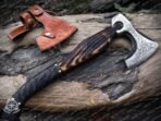 Thor Viking Bearded Axe — Hand-Forged High-Carbon Steel, 19" Overall, Wood Handle, Leather Blade Cover - Image 2