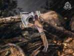 Viking Bearded Axe — Hand-Forged Damascus, 19″ Overall, Birch Wood Handle, Leather Blade Cover - view 5