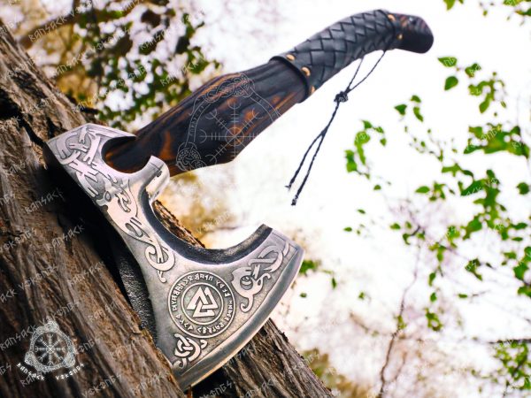 RK-348 Ransack Vikings Axe, Viking axe ,Hatchet, Viking Hatchet, Viking Bearded axe ,Battle axe, Birch wood, Hand Forge axe ,Ransack Viking, Birthday GIFT for HIM
