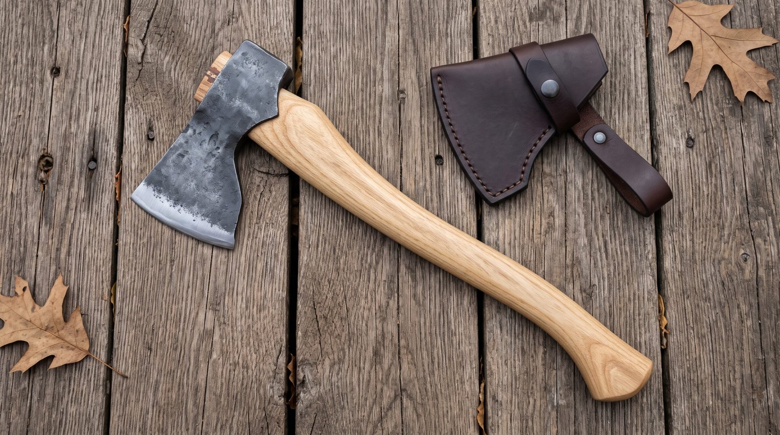 234 (1) Thor Hand Forged High Carbon Steel Viking Bearded Axe | 19 Inch | Wood Handle with Leather Blade Cover and Gift Box | Norse God Collector Gift | RK-10487 - Image 1