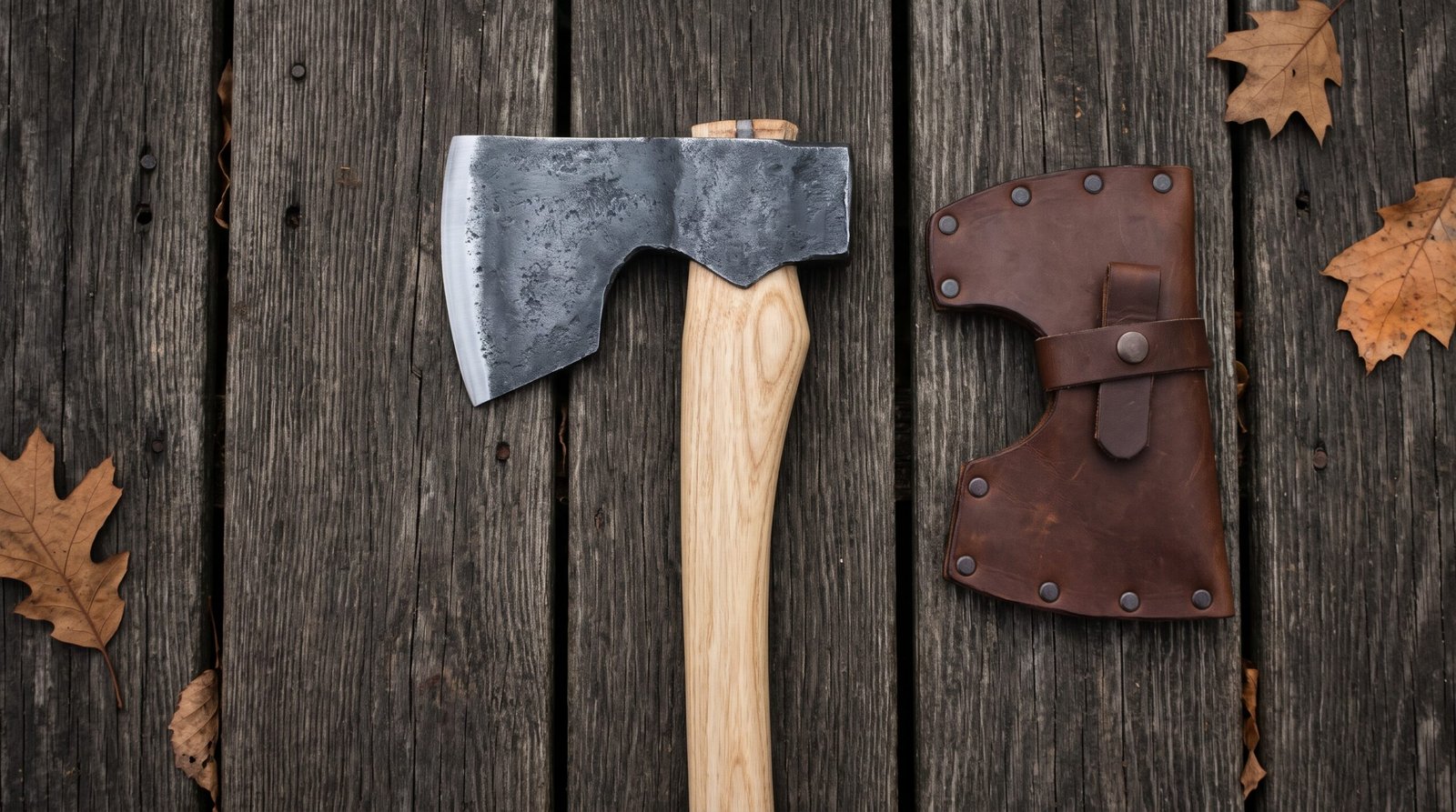 243 (2) Dragon Hand Forged High Carbon Steel Viking Bearded Axe | 19 Inch | Wood Handle with Leather Blade Cover and Gift Box | Norse Dragon Collector Gift | RK-355 - Image 1