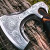 RK-348 Ransack Vikings Axe, Viking axe ,Hatchet, Viking Hatchet, Viking Bearded axe ,Battle axe, Birch wood, Hand Forge axe ,Ransack Viking, Birthday GIFT for HIM - Image 5