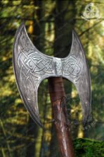 Viking Axe — Hand-Forged High-Carbon Steel, 19" Overall, Ash Wood Handle, Leather Blade Cover - Image 3