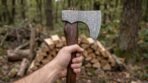 Emberbeard Hand Forged Damascus Viking Bearded Axe | 19 Inch | Rosewood Handle with Leather Blade Cover and Gift Box | Norse Bushcraft Collector Gift | RK-361 - Image 2