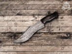 Damascus Gut Hook Hunting Knife — Hand-Forged, Wenge Wood Handle, Leather Sheath - Image 2