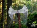 Viking Axe — Hand-Forged High-Carbon Steel, 19" Overall, Ash Wood Handle, Leather Blade Cover - Image 2