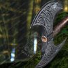 RK-366 Custom Handmade Carbon Steel axe Medieval Warrior axe Large Decorative Double Headed axe War Battle. ASH Wood handle with leather sheath. - Image 4