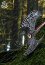 Viking Axe — Hand-Forged High-Carbon Steel, 19" Overall, Ash Wood Handle, Leather Blade Cover - Image 4