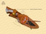 Damascus Skinner Knife — Hand-Forged, 9.7" Overall, Walnut Handle, Leather Sheath (RK-362) - Image 6