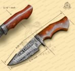 Damascus Skinner Knife — Hand-Forged, 9.7" Overall, Walnut Handle, Leather Sheath (RK-362) - Image 7