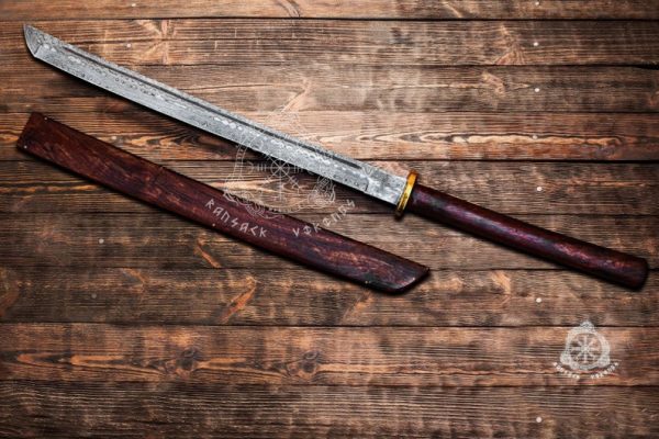 RK-346 Dragon Sword KATANA 32″ Long 22″Blade” 34oz Damascus SAMURAI NINJA Sword KATANA Japanese Sword Hand Made Sword With Wooden Sheath Gifts For Men Usa
