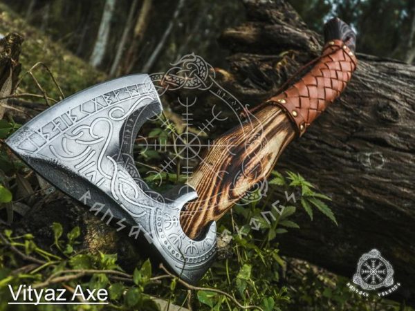 RK-356 Vityaz Viking Axe, Viking axe ,Hatchet, Viking Hatchet, Viking Beared axe ,Battle axe, Birch wood, Hand Forge Axe ,Handmade Luxury Gift For Men