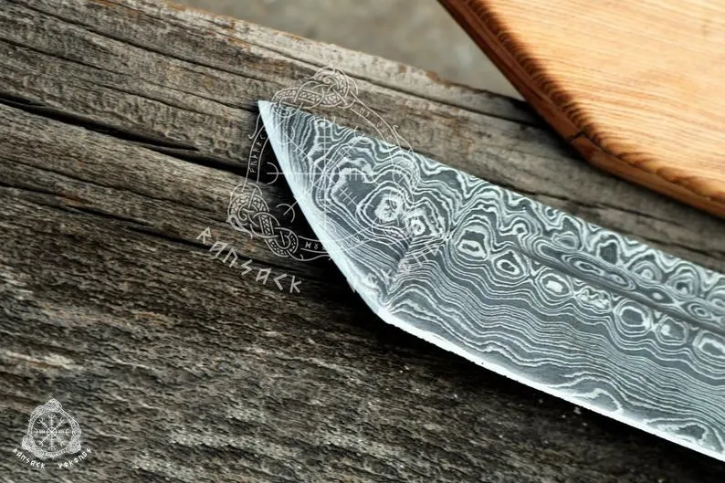 Dragon Katana Sword — Hand-Forged Damascus, Olive Wood Handle, Sheath Included (RK-345) - view 4