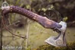 Viking Bearded Axe — Hand-Forged High-Carbon Steel, 19" Overall, Rosewood Handle, Leather Blade Cover - Image 7