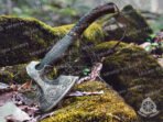 Viking Battle Axe — Hand-Forged Damascus, 19" Overall, Birch Wood Handle, Leather Blade Cover (RK-363) - Image 9