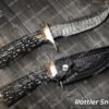 RK-339 Rattle Snake DAMASCUS HUNTING KNIFE, DAMASCUS FIXED BLADE KNIFE, DAMASCUS VIKING KNIFE, DAMASCUS DROP POINT KNIFE HAND MADE KNIVES GIFTS FOR MEN USA - Image 4
