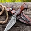 RK-331 Bobcat 10' Damascus knife, Damascus Fixed Blade ,Hunting knife , Damascus Skinner knife, Damascus steel knife, Camping knife Walnut Wood - Image 5