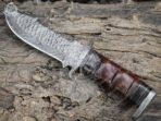 Damascus Skinner Knife — Hand-Forged, Wood Handle - view 3
