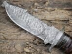 Damascus Skinner Knife — Hand-Forged, Wood Handle - view 4