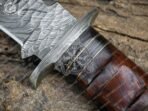 Damascus Skinner Knife — Hand-Forged, Wood Handle - view 7