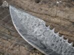 Damascus Skinner Knife — Hand-Forged, Wood Handle - view 9