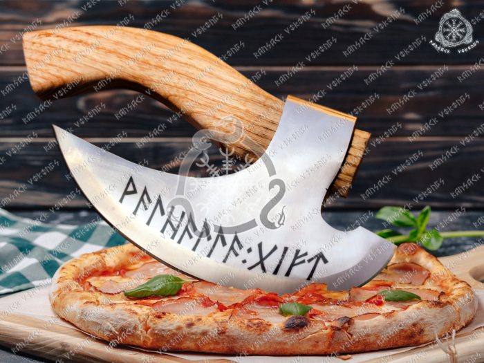RK-320 Personalised Pizza Axe, The Original Pizza Axe, Hand Forged Axe, Pizza Cutting, Viking pizza cutter, Pizza Slicer, Cutter Axe, Gift for him