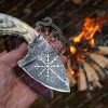 RK-371 Damascus Skinner knife, Damascus Fixed Blade,Skinner Hunting knife ,Viking knife, Forged steel knife,Camping knife Walnut Wood Gift for Him (Copy) - Image 2