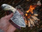 Damascus Skinner Knife — Hand-Forged, Walnut Handle - Image 2