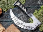 Pizza Axe — Hand-Forged Stainless Steel, Olive Wood Handle, Leather Blade Cover | Engraving Available (RK-316) - Image 4