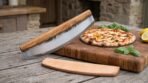 Hearthcutter Hand Forged Stainless Steel Pizza Axe | 12 Inch Handle | Olive Wood Handle with Veg Tanned Leather Blade Cover | Kitchen Housewarming and Groomsmen Gift | RK-316 - Image 3
