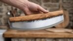 Hearthcutter Hand Forged Stainless Steel Pizza Axe | 12 Inch Handle | Olive Wood Handle with Veg Tanned Leather Blade Cover | Kitchen Housewarming and Groomsmen Gift | RK-316 - Image 2