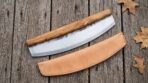 Hearthcutter Hand Forged Stainless Steel Pizza Axe | 12 Inch Handle | Olive Wood Handle with Veg Tanned Leather Blade Cover | Kitchen Housewarming and Groomsmen Gift | RK-316