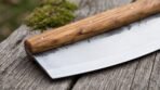 Hearthcutter Hand Forged Stainless Steel Pizza Axe | 12 Inch Handle | Olive Wood Handle with Veg Tanned Leather Blade Cover | Kitchen Housewarming and Groomsmen Gift | RK-316 - Image 5
