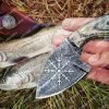 RK-371 Damascus Skinner knife, Damascus Fixed Blade,Skinner Hunting knife ,Viking knife, Forged steel knife,Camping knife Walnut Wood Gift for Him (Copy) - Image 3