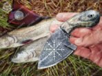 Damascus Skinner Knife — Hand-Forged, Walnut Handle - Image 3