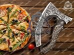 Raven Pizza Axe — Hand-Forged Stainless Steel, Olive Wood Handle, Leather Blade Cover | Engraving Available - Image 4