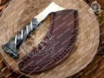 Pizza Axe — Hand-Forged Stainless Steel, Olive Wood Handle, Leather Blade Cover | Engraving Available (RK-316) - Image 3