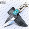 RK-376 Bone Engraved Handmade Damascus Hunting Skinner Fixed Blade Bush craft Knife Camping Survival knife USA Made - Image 4