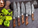 Damascus Chef Knife — Hand-Forged, Buffalo Horn Handle, Leather Sheath (RK-379) - view 2