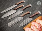 Damascus Chef Knife — Hand-Forged, Buffalo Horn Handle, Leather Sheath - Image 2