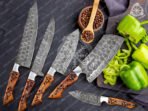 Damascus Chef Knife — Hand-Forged, Buffalo Horn Handle, Leather Sheath (RK-379) - view 3