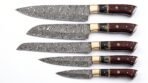 Hornsmith Hand Forged Damascus Chef Knife with Buffalo Horn and Pakka Wood Handle and Brass Bolster and Mosaic Pin & Leather Sheath | Chef and Kitchen Gift | RK-378 - Image 4