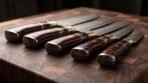 Hornsmith Hand Forged Damascus Chef Knife with Buffalo Horn and Pakka Wood Handle and Brass Bolster and Mosaic Pin & Leather Sheath | Chef and Kitchen Gift | RK-378 - Image 6
