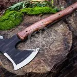 Ragnar Lothbrok Viking Bearded Axe — Hand-Forged High-Carbon Steel, 19″ Overall, Rosewood Handle