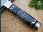Damascus Chef Knife — Hand-Forged, Hardwood Handle, Leather Sheath | Engraving Available (RK-396) - Image 3
