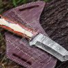 RK-393 TANTO STYLED FULL TANG EDC KNIFE DAMASCUS SKINNER KNIFE, CAMPING KNIFE, DAMASCUS STEEL KNIFE, DAMASCUS HUNTING KNIFE, EVERYDAY CARRY KNIFE, GIFT FOR HIM - Image 3