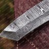 RK-393 TANTO STYLED FULL TANG EDC KNIFE DAMASCUS SKINNER KNIFE, CAMPING KNIFE, DAMASCUS STEEL KNIFE, DAMASCUS HUNTING KNIFE, EVERYDAY CARRY KNIFE, GIFT FOR HIM - Image 4