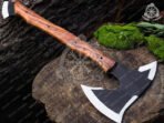 Ragnar Lothbrok Viking Bearded Axe, Hand-Forged High-Carbon Steel, 19″ Overall, Rosewood Handle - view 2