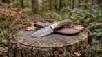 Ramcrest Hand Forged Damascus Skinner Knife with Ram Horn Handle & Leather Sheath | Compact Hunting and Collector Gift | RK-408 - Image 4